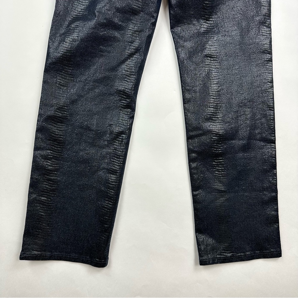 Frame Denim Le High Straight Indigo Lizard Coated Jeans Sz 25 - Picture 11 of 11